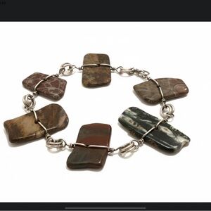 STONE SLATED BRACELET. VARIOUS SLATED STONES. “Wabi sabi” ORGANIC STYLE